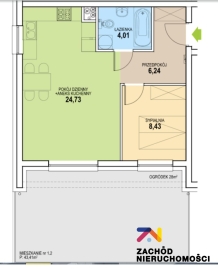 2 pokojowe mieszkanie z ogródkiem 28m2